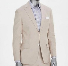 Tommy Hilfiger Men's Beige Modern Fit Chambray Stretch Suit Jacket Size 44L