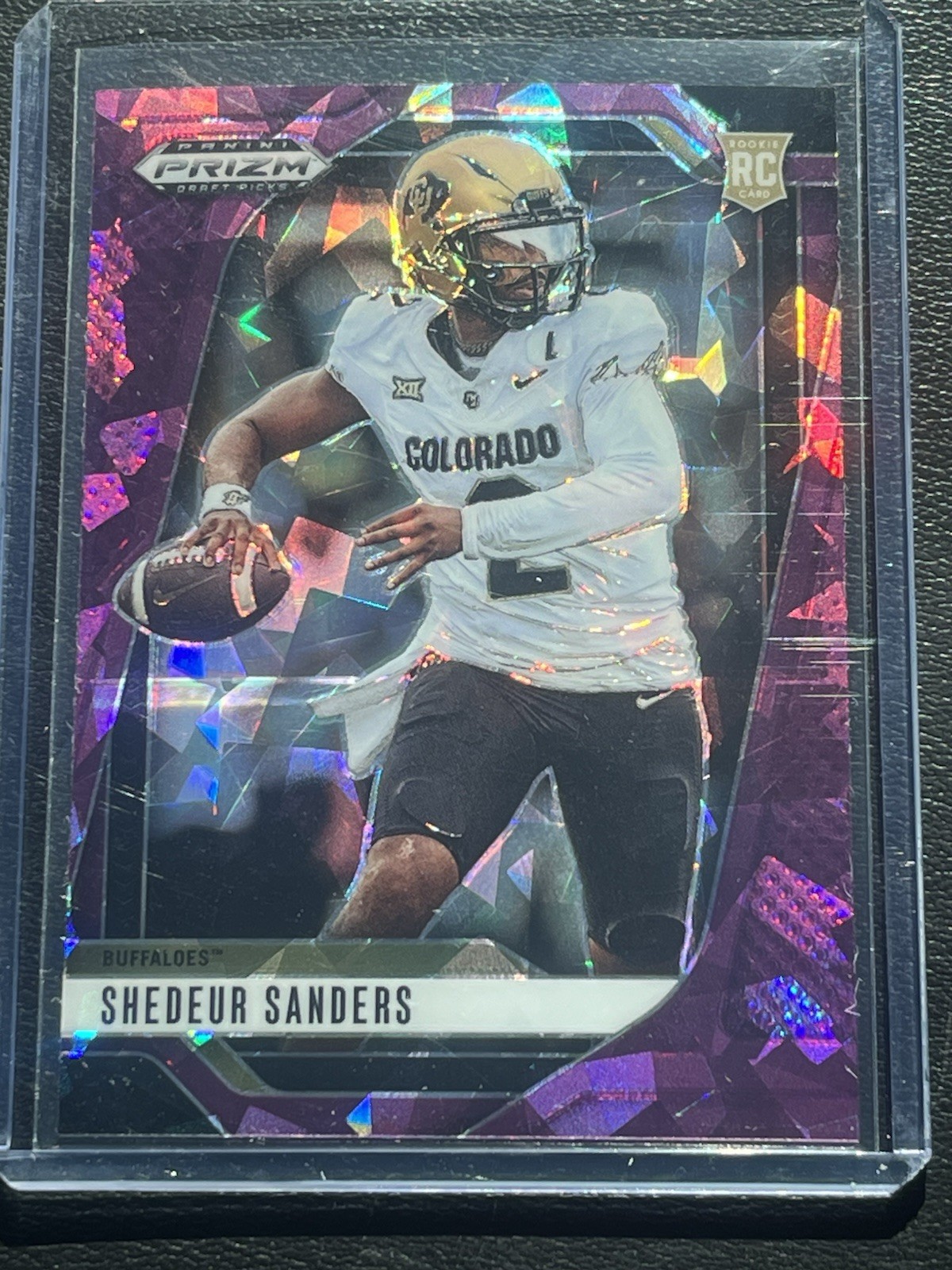 2025 Panini Prizm Draft Picks Football Shedeur Sanders #19 Purple Ice RC /199