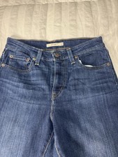 Levis Womens 726 Flared Blue Denim Jeans Cotton Bell Bottom Dark Wash Sz 28x30