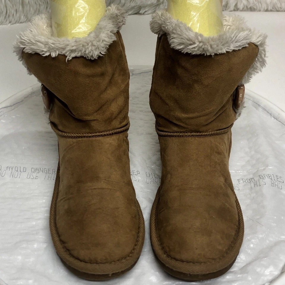 PIPER Niñas Forradas de Vellón Niñas Pequeñas Invierno Marrón Botas talla 4 Foto 3 de 4