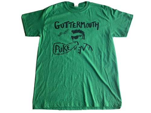 Guttermouth Puke T-Shirt Punk Autographed Signed Sz M Band Concert Mark Adkins