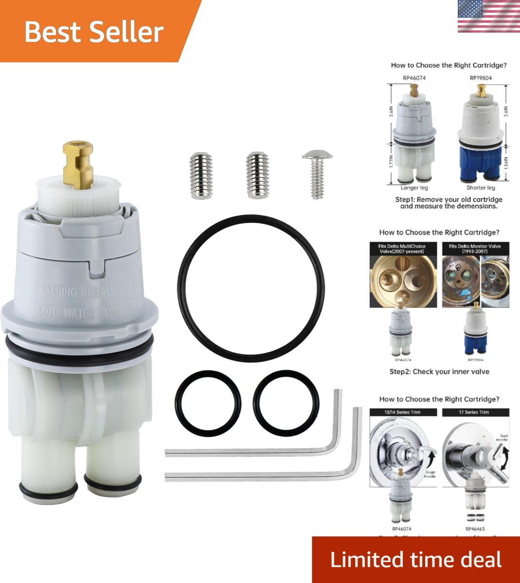 Delta RP46074 Shower Cartridge Replacement for 13/14 Series Faucets