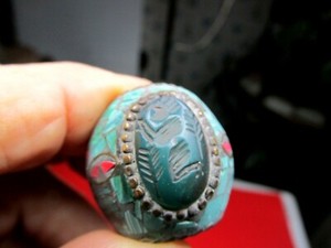 OLD FINGER RING JADE INTAGLIO CLOISONNE MOSAIC ASIA ANTIQUE LARGE RARE HAND MAD 