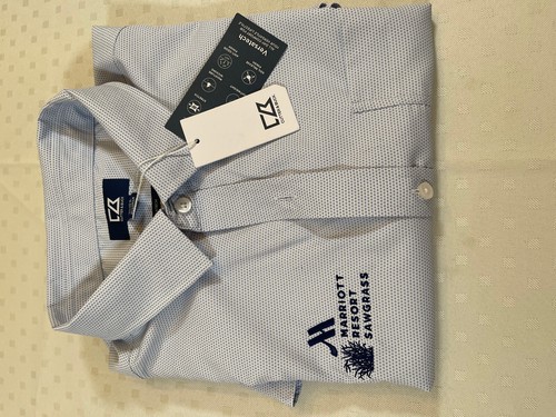 Cutter & Buck Men's Size XL L/S Shirt Light Blue Marriott Resort Sawgrass Logo - Picture 7 of 8