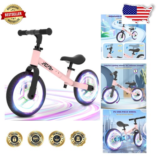 Lightweight Carbon Steel Toddler Balance Bike - Ages 2-5 with Colorful Lights