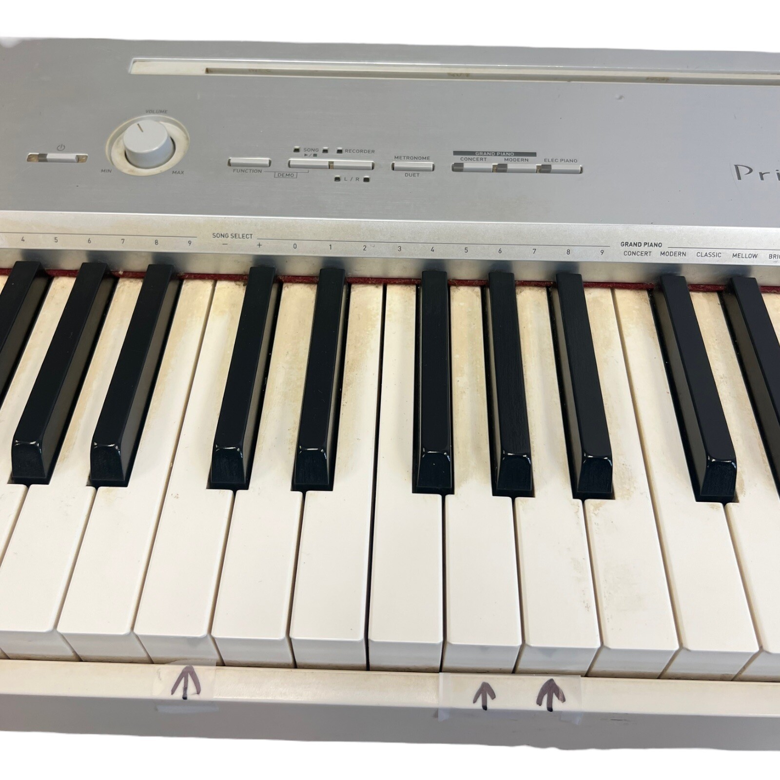 As is - Casio Privia PX-150WE Digital Piano Silver w/power supply