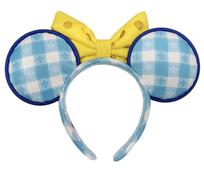 Disney Parks Ratatouille Yellow Cheese Bow Mouse Ears with Blue Band 2024 Disney Parks Epcot Remys Ratatouille Emile Cheese Bow  main image 3