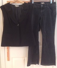 Cabi 10 Black Sleeveless Blazer And Black Jeans 1966J6