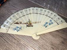 Vintage Celluloid Hand Painted Fan