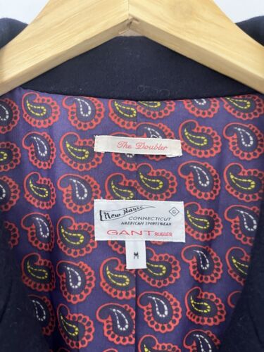 Men's GANT Rugger "The Doubler" Blue Wool Blend Double Breasted Overcoat Size M - Picture 5 of 9