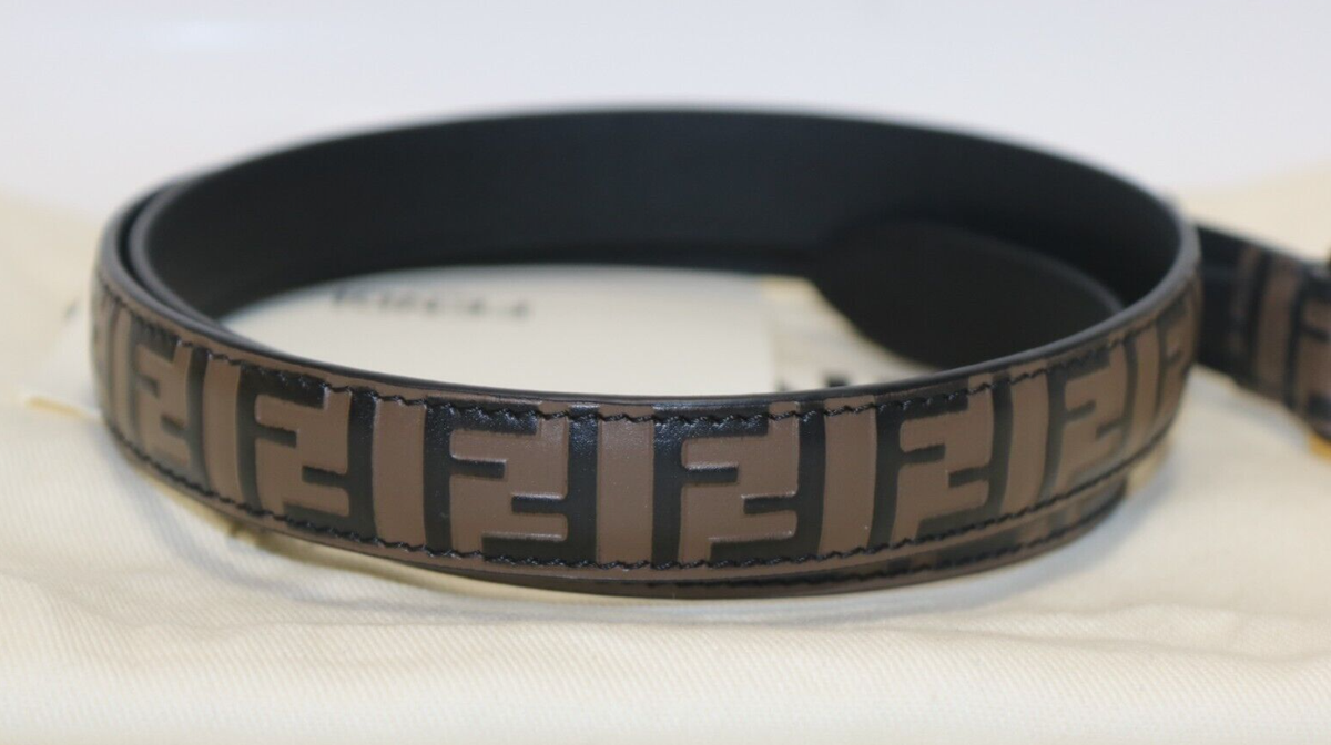 Fendi FF Brown Leather Belt Size 75/30 - NEW, READ! (Retail $490