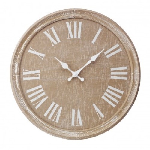 Home Wall Clock Vintage Wooden Roman Numeral Minimalist Battery Powered - Afbeelding 1 van 1