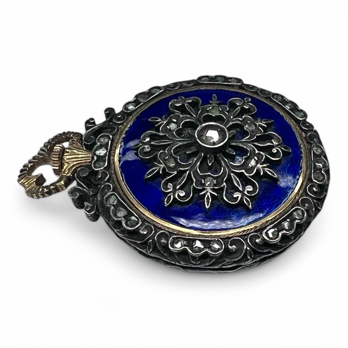 Rare Vintage Swiss APEX Pocket Watch – Diamonds & Enamel – 17