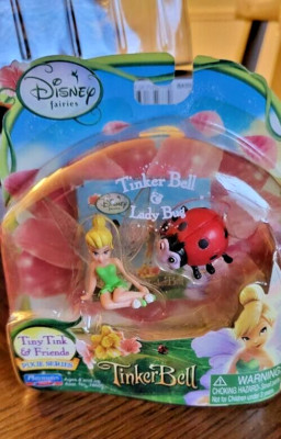 Disney Fairies Tinker Bell and lady bug Playmates 2006 NIB peter pan