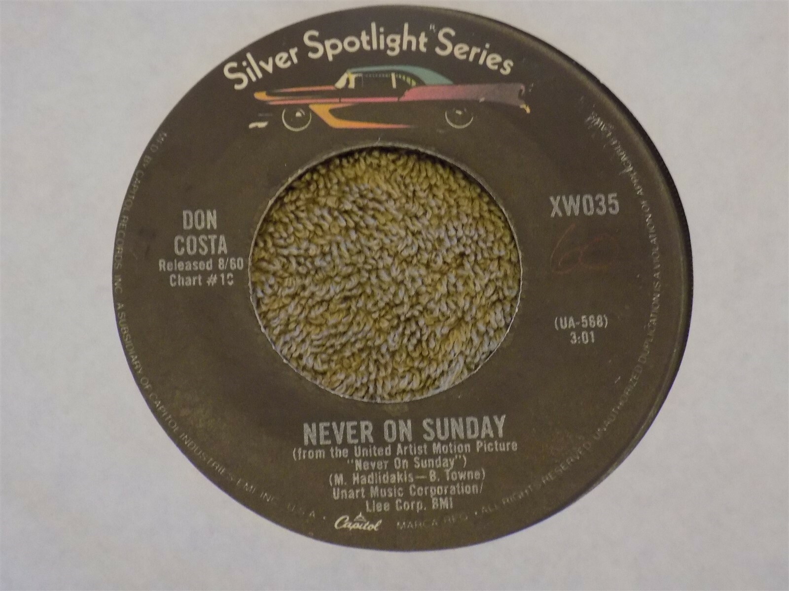 DON COSTA Theme From the Unforgiven / Never On Sunday 7" 45 re