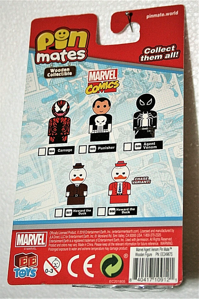 Agent Venom #S06 Pin de madera compañeros Marvel Comics figura juguete nuevo nuevo en paquete 2018 Foto 3 de 3