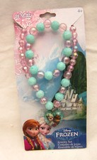 Frozen Princess Elsa Anna Heart Pendent Beaded Necklace Bracelet-Brand New AR4S