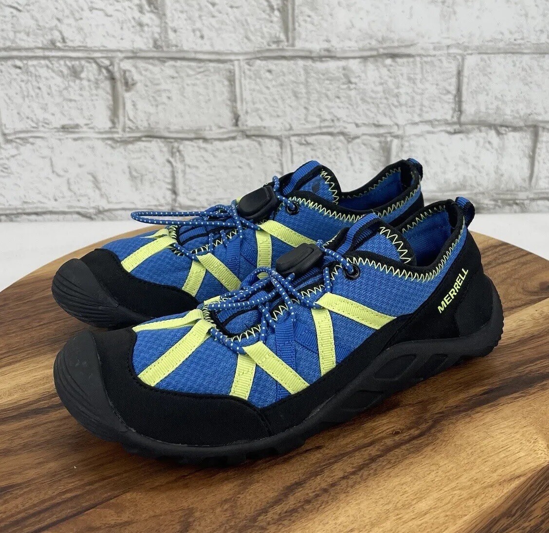 Scarpe da acqua Merrell M Hydro Cove ragazzo taglia 3 blu lime nere sportive fionda posteriore