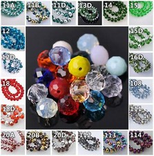 60pcs 8mm Rondelle Faceted Crystal Glass Loose Spacer Beads lot Jewelry Findings