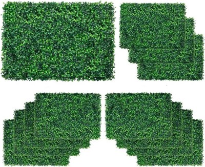 12/24PCS 24x16'' Grass Wall Panels Artificial Boxwood ,Greenery Privacy Fence