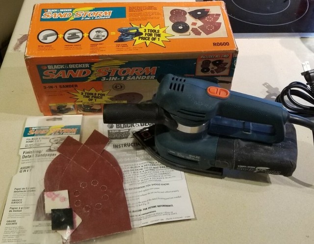 Black & Decker Corded Sandstorm 3 in 1 Sander R0600 3-1 Tool Finishing ...