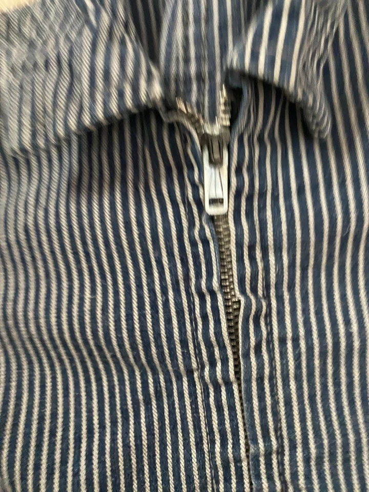 Vintage Stripe Denim Conductor Gas Station Jumpsuit Pella Dutchie Play Tog - Image 3 of 4