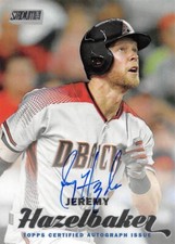 2017 Stadium Club Jeremy Hazelbaker AUTOGRAPH Diamondbacks