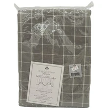 SUMMERVILLE Home Collections By Raghu Gray Squares Gathered Valance 72" By 15.5"