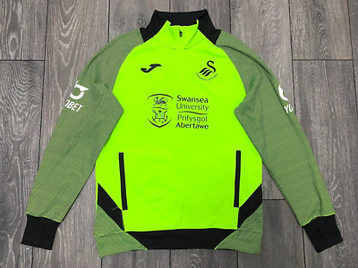 SWANSEA CITY AFC FOOTBALL TRAINING JACKET LONGSLEEVE JOMA MENS SIZE SMALL GREEN