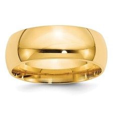 14k Yellow Gold 8mm Wedding Band Ring Gift For Men Size 12