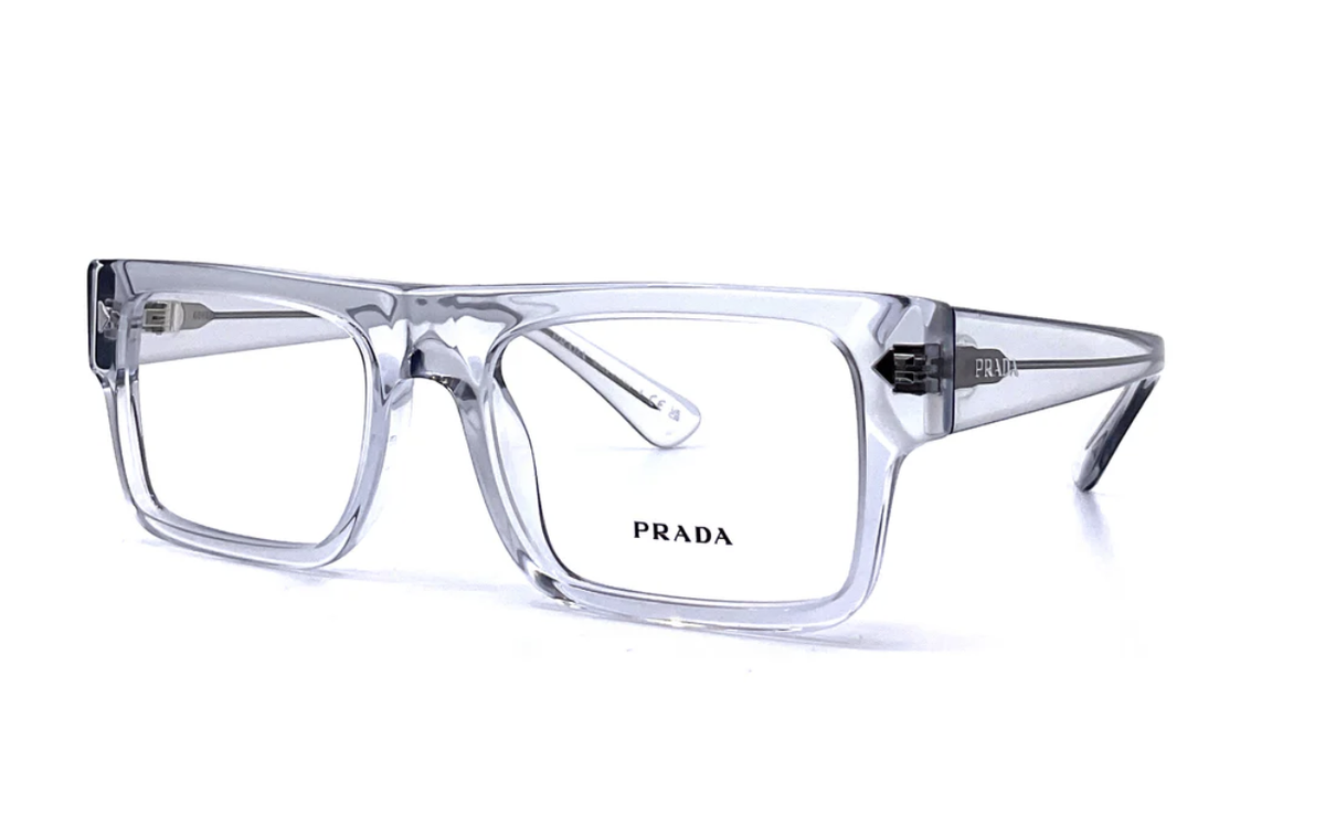 New Prada Reading Glasses VPR A01 17P-1O1 57-19 150 Crystal Grey