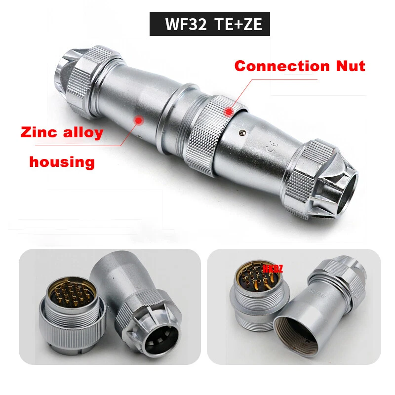 WF32 Aviation Plugs Sockets IP67 Industrial Waterproof Cable Connector 4~19 Pins - Image 3 of 4