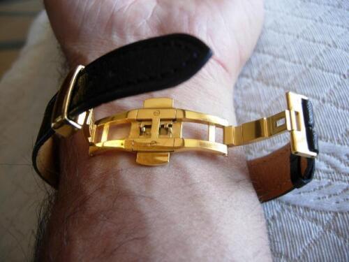 FÜR ARMBAND 14mm FALTSCHLIESSE 12MM "SCHMETTERLING" PUSH PLATTE GELBGOLD - Bild 7 von 7