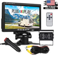Rear View Backup Camera Reverse HD Night Vision & 7" Monitor For Car Truck RV