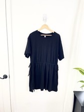 Old Navy XLP Black Drawstring Short Sleeve Shirt Dress Women’s XL Petite NWT