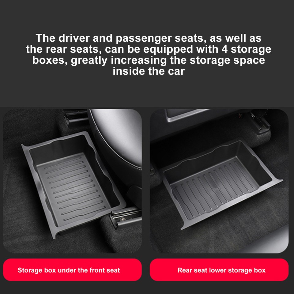Automotive Storage Box Capacity Underseat Tesla Model with Tpe Front