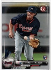 2017 Bowman Baseball #57 Dansby Swanson CHICAGO CUBS Rookie Card 94. rookie card picture