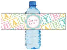 100 Baby blocks Baby Shower Birthday Water Bottle Labels Special Occasion