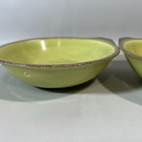 Vtg Lot of 2 Paden City Pottery CASCADE Avocado Round Bowl’s Made in USA - Picture 8 of 11
