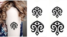 4 Tribal Symbol Temporary Tattoo Black Tribal Temporary Tattoos