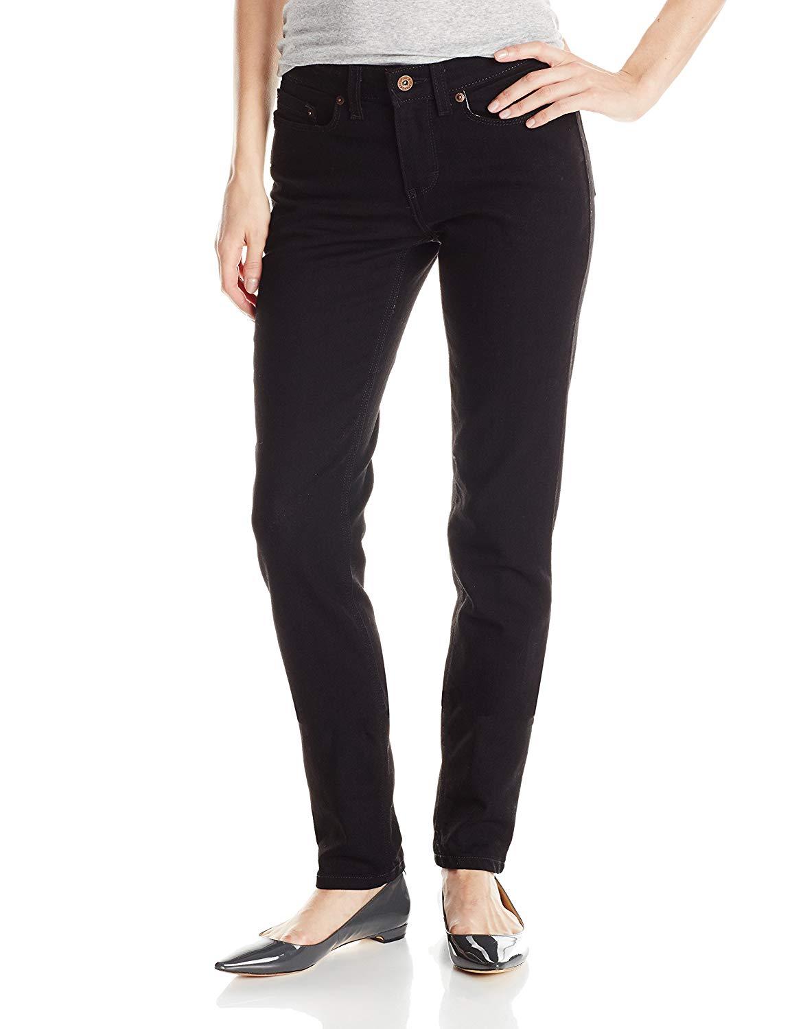 Dickies Women's Curvy Fit Skinny Leg Denim Jean Black Size 2