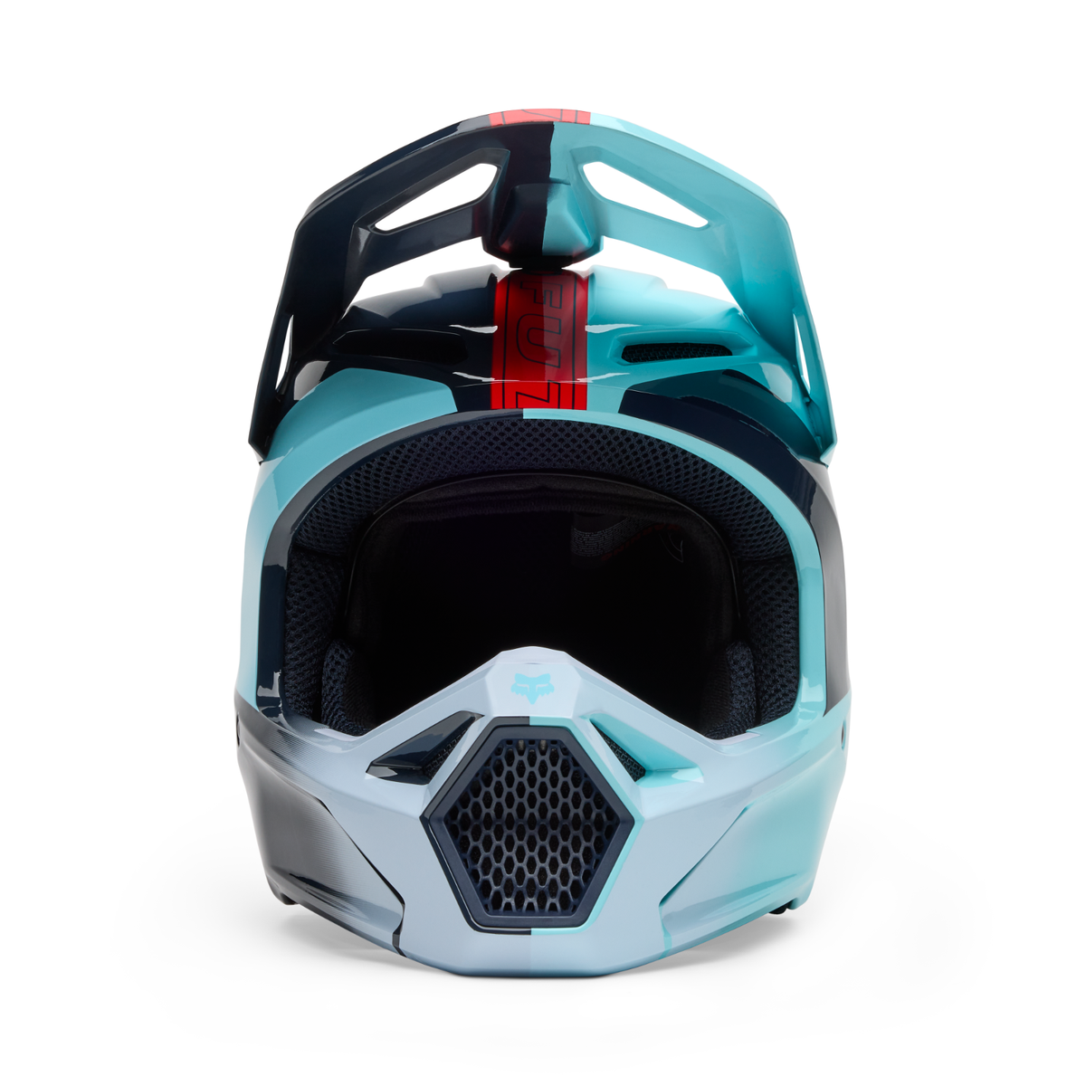 New Fox Racing Moto Youth V1 Elevated Helmet Light Blue