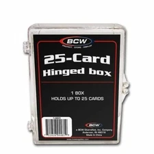 (1 Brand New) BCW 25-Card Hinged Plastic Box Holder / Case For Trading Cards 