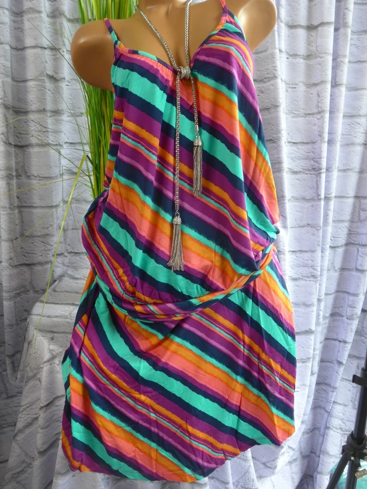 Kleid Beach Time Strandkleid Gr. 34 bis 46 weich fallend schön gemustert (047)  - Bild 2 von 3