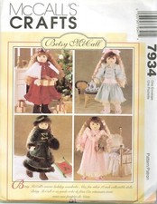 PATTERN DOLL CLOTHES BETSY MCCALL  7934 UNCUT