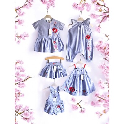 CATIMINI - NEU - SET 5P BABY MÄDCHEN GLEICHE SAMMLUNG DETAIL RÜSCHEN & STICKEREIEN 6M