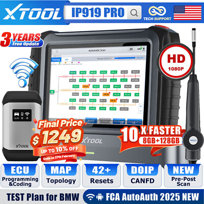 XTOOL IP919PRO TOP Scanner E.CU Programming Coding Car Diagnostic FCA AutoAuth