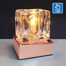 Dimmable Touch Table Light Glass Ice Cube Bedside Study Office Dimmer Desk Lamps