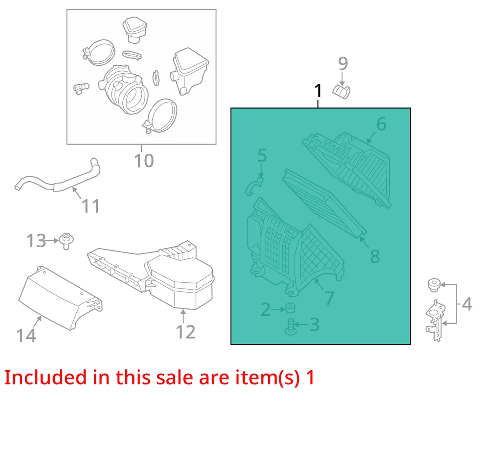 Limpiador de aire 3,3 L compatible con 13-19 SANTA FE 3186741 Foto 3 de 4
