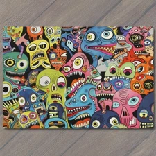 Art Print Monsters Colorful Trippy Psychedelic Surrealism Doodle Art Graffiti Fu